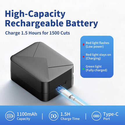 Rechargeable Electric Letter Opener Mail Opener Letter Openers Envelope Slitter Automatic Letter Opener Portable & Safe Blade Design, Universal Envelope Efficient Tool for Office Home (Black)