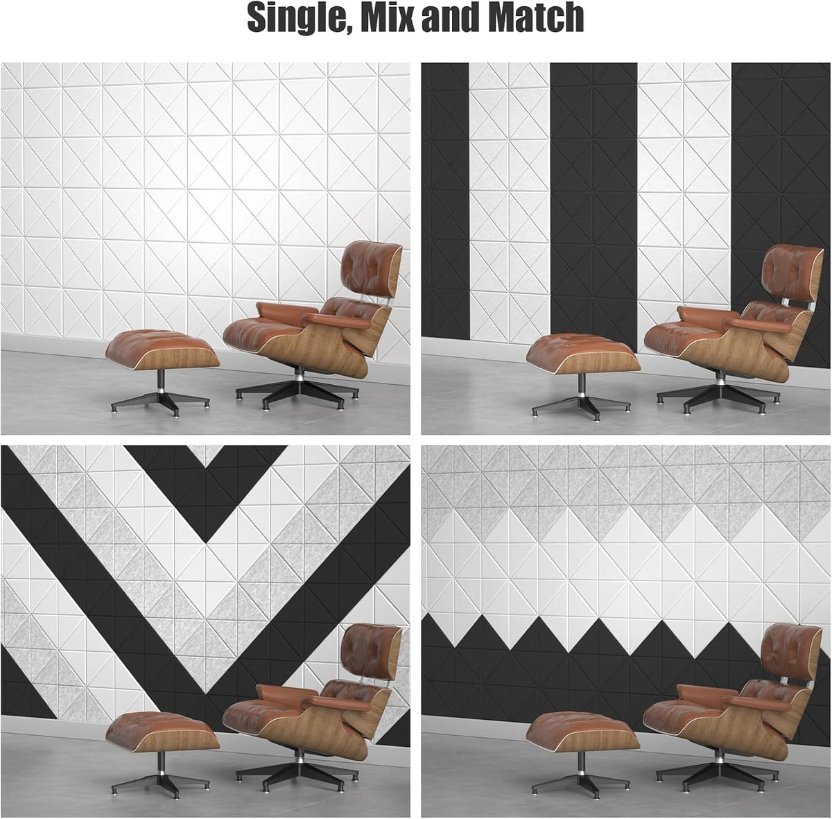 12-Pack White X-Lined Self-Adhesive Acoustic Foam Panels - photo 2