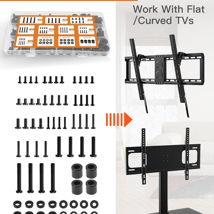 Universal TV Mounting Hardware Screw Kit Set with Box - M4 M5 M6 M8 Screws and Washers Spacers, Replacement Screws for TV VESA Mounting, Fits Most TV/Monitor up to 80 inch