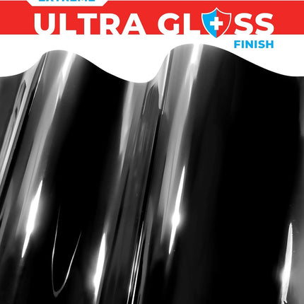 ColorFusion PPF by VViViD, Gloss Piano Black Dry Apply PPF Vinyl Car Wrap Roll 1ft x 5ft