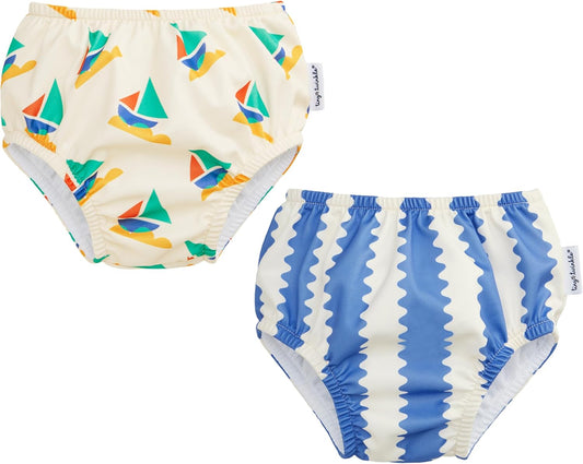 Pull-Up Reusable Swim Diapers 2-Pack | Waterproof and UPF 50+ Sun Protection | Lightweight and Absorbent | Machine