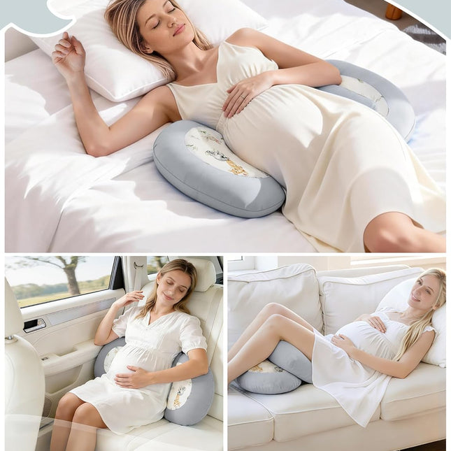 Pregnancy Pillow for Sleeping, Maternity Pillow with Removable Cooling Cover, Support for Back, Belly - photo 2