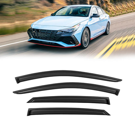 Window Visor for Jeep Cherokee 1984-2001 (Excludes Limited Model), Out-Channel Rain Guards Shields Vent Deflector Shade Wind Dark Smoke, Tape-On Outside-Mount, 4PCS