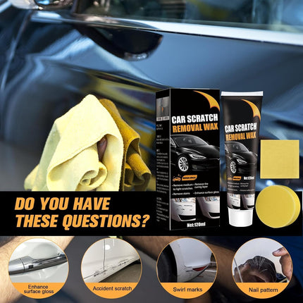 2PCS Car Scratch Remover Wax, Scratch Remover for Vehicles, 2026 Car Scratch Repair Paste Polishing Wax, Premium Car Scratch Remover Kit with Wipe & Sponge for Vehicles for Scratches