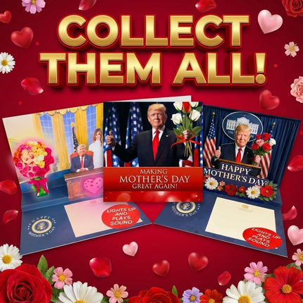 Talking Donald Trump Mothers Day Card - Plays Trump's Real Voice - Pop Up with Lights & Sound, Funny 3D Pop Up Card - Novelty Mothers Day Gifts for Mom or Wife from Son, Daughter or Dad (Flowers)
