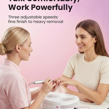 Nail Dust Collector, Professional Vacuum Fan for Nail Tech, Quiet & Compact Dust Extractor for Nail Drill, Must-Have Portable Accessory for DIY Artists