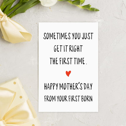 Mothers Day Card from Daughter Son, Happy Mother's Day Card for Mom from Your First Born, Funny Mothers Gifts for Mom from Kids, Unique Mother Gifts for Moms, Mama Gift Ideas Greeting Cards