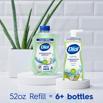 Dial Antibacterial Foaming Hand Soap Refill, Fresh Pear, 52 fl oz