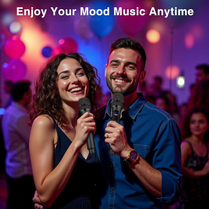 Wireless Microphone,Professional Dual Handheld Cordless Dynamic Mic System with Rechargeable Receiver,Plug & Play,Compatible with karaoke machines and PA systems for Speech,Church,Wedding,DJ,Party