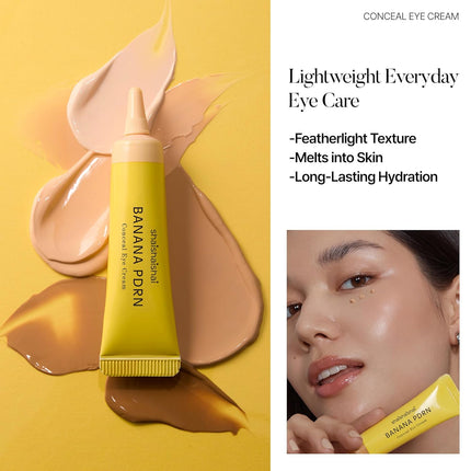 shaishaishai BANANA PDRN Conceal - Hydrating Under Eye Cream & Dark Circle Coverage, Advanced Formula with PDRN + Ectoin, Non-Sticky, Korean Skincare, 0.52 oz (Cream)