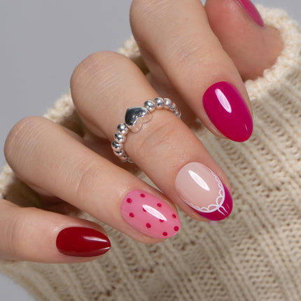 Extra Short Almond Press On Nails, Blush Veil Nude Pink, Soft Gel