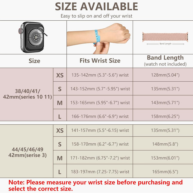 Braided Solo Loop Bands Compatible with Apple Watch Band 38mm 40mm 41mm 42mm 44mm 45mm 46mm 49mm Women - photo 2