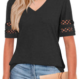 Womens Summer Tops Short Sleeve Shirts V Neck Trendy Blouses Beach Vacation Fashion Clothing Spring Outfits 2026