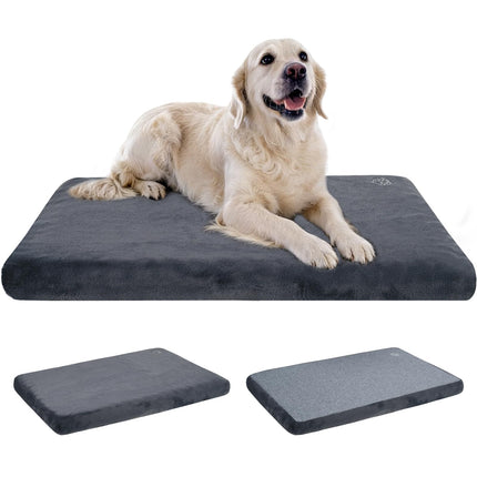 Tapete para cama de perro, colchón para jaula, ultra suave para perrera, gris, grande
