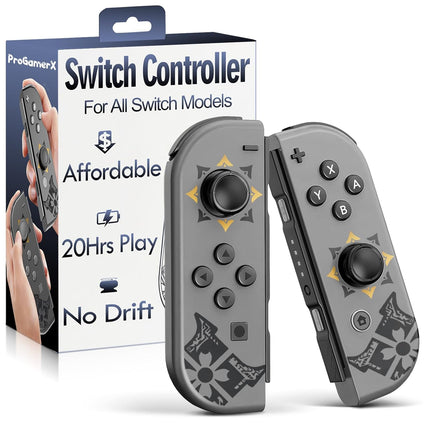 MunyLazy Switch Controllers,Wireless Joy Remote Con Replacement for Switch 1 OLED Lite,Hall Effect Joystick No Drift,20 Hour,HD Rumble,Gyro Control,No NFC,Extra Cool Grey