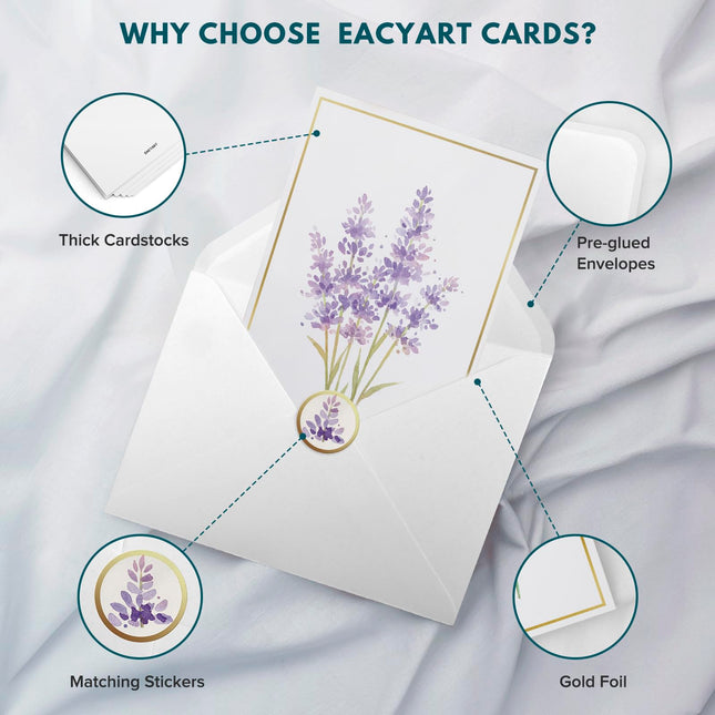 Blank Cards, 30 Blank Greet Cards, Gold Foil Blank Note with Envelopes - photo 2