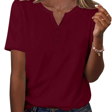 Blusas de verano para mujer, casuales, manga corta, cuello en V