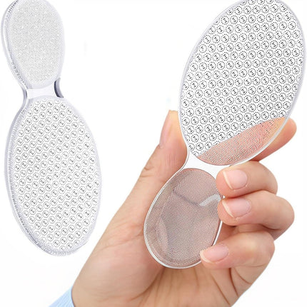 Glass Foot File Callus Remover, 8-Shaped Pedicure Tool with Rough & Smooth Sides, Heel Scrubber Dead Skin Scraper Pumice Stone, Professional Foot Care for Women & Men