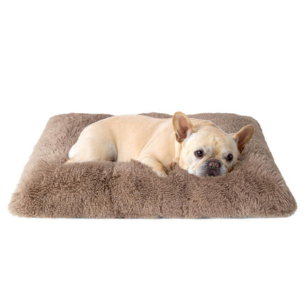 Cama esponjosa para jaula de perro, almohada afelpada extra grande para perro, gris