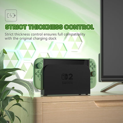 PlayVital Protective Case for Nintendo Switch 2 - Cute Dockable Hard Case Shell for Switch 2 with Thumb Grip & Sticker & Button Caps, Anti-Scratch & Shockproof Cover Skin - Matcha Green