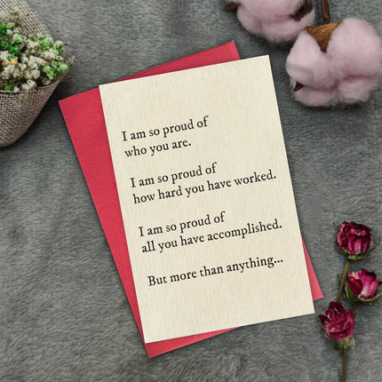 Heartfelt Proud of You Card, Congratulations Graduation Gift for Friends Family, Inspirational Encouragement Greeting Card for Achievement, New Job or Life Milestones