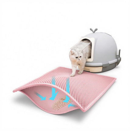 Litter Box Mat, Double-Layer Urineproof Design, 30" x 24" Gray