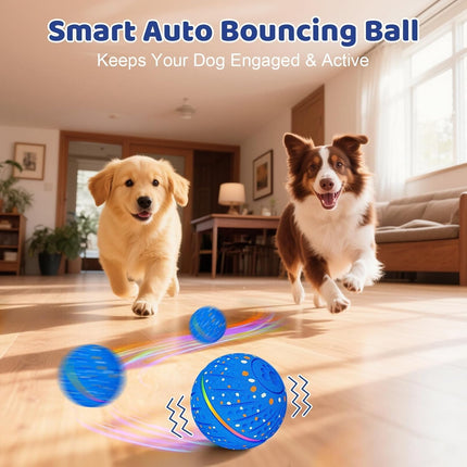 Interactive Dog Toys Dog Ball – 3 Play Modes Smart Moving Bouncing Dogs Ball, E-TPU with RGB Lights, Automatic Rolling Dog Toy for Small Medium Dogs to Keep Them Busy and Boredom Relief (Blue)