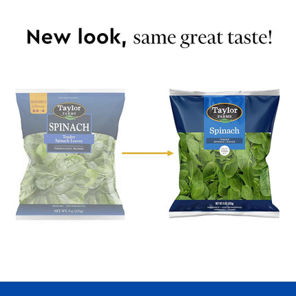 Taylor Farms Spinach, 9 oz Bag