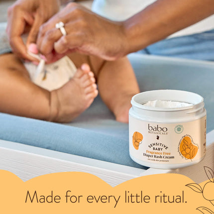 Sensitive Baby Fragrance-Free Diaper Cream - 25% Natural Zinc Oxide - Calendula, Shea & Cocoa Butter - EWG Verified - Vegan- from Birth on - 6 Ounce Jar