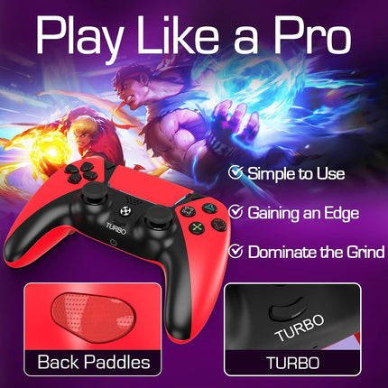 Replacement for Luna Controller Fire Stick TV PC Tablet,Wireless Game Control with No Drift ALPS Joysticks,2 Back Paddles Turbo, 1200mAh Built in 1200 mAh Battery, Great Value Controllers, Red