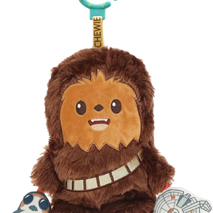 Kids Preferred Star Wars Chewbacca On the Go Activity Toy - with Rattle, Crinkle, Squeaker, Teether, Travel Clip, Sensory Toy, for Ages 0+