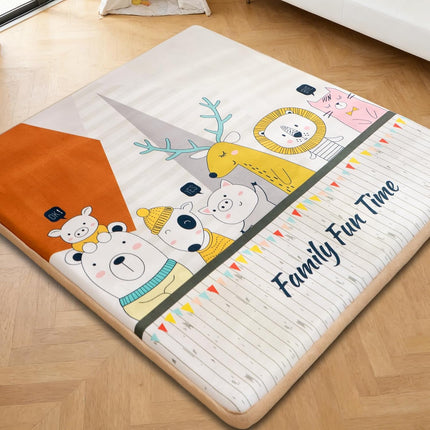RONGFA Baby Play Mat 50x50x1.3 Inch, Memory Foam Crawling Mat, Non-Slip Water-Repellent Playpen Mat, Soft Cushioned Floor Mat for Infants Toddlers (Animal)
