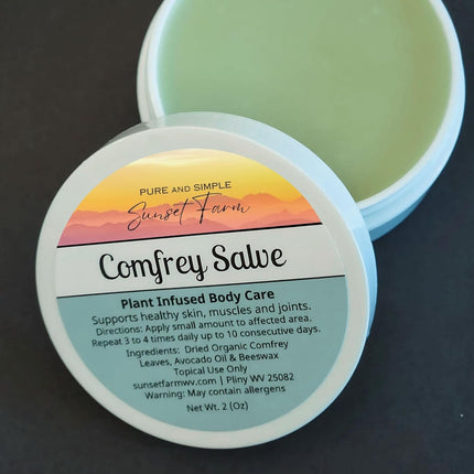 Comfrey Salve | Organic, Non-GMO, Small-Batch Herbal Balm | Family Made in WV | 2 oz Jar