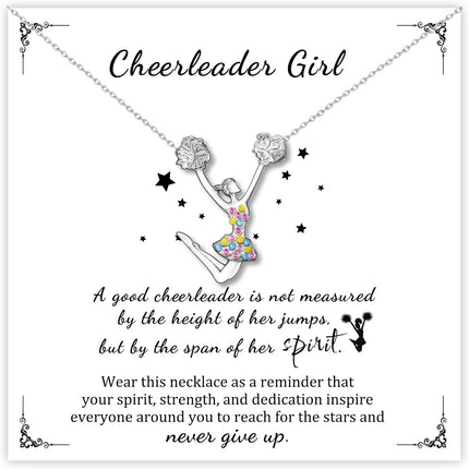 SmileBelle Cheerleader Gymnastics Dance Recital Gifts for Girls, Dance Horse Necklace Cheerleader Outfit as Birthday Gifts for Her, Gymnastics Cheer Necklace Stuff Jewelry as BDAY Gift for Daughter