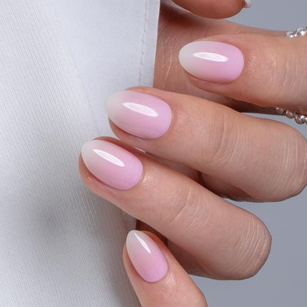 Extra Short Almond Press On Nails, Blush Veil Nude Pink, Soft Gel - photo 10