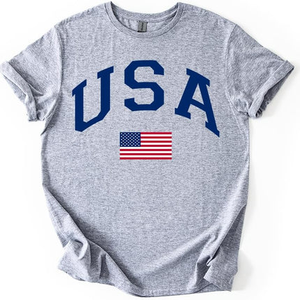 USA Patriotic Graphic T Shirt Independence Day American Flag July Fourth Unisex Tee