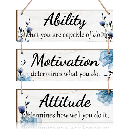 Office Wall Signs Inspirational Wooden Hanging Decor,Elegant Color