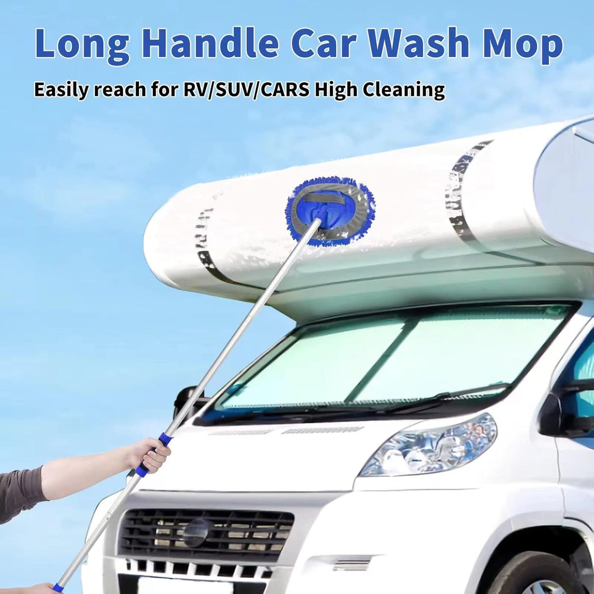 62'' Car Wash Brush Kit with Long Handle, Microfiber Car Wash Mop Mitt - photo 2