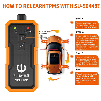TPMS Relearn Tool for GM Tire Sensor, EL-50448 Upgraded Version, Auto Tire Monitoring System Activation Reset Tool, Tire Sensor Reset Tool, TPMS Programming Tool for More GM Series Vehicles 2006-2026