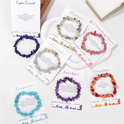 Crystal Bracelet for Women Handmade 8mm Raw Crystal Bracelets Natural Stone Bracelets Semi-Precious Gemstone Bracelets Stretch Healing Bracelet Jewelry Gifts for Women