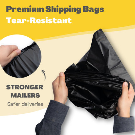 Shipping Bags (30 Pack) with Label Pouch - 8x12, 10x14 & 12x16 - Poly Mailers for Clothes, Self-Seal Plastic Mailing Envelopes - Tear & Water-Resistant Packaging Bags for Clothing, Not Padded