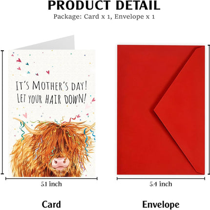 Mothers Day Cards for Mom – Happy Mothers Day Card, Cute Floral Card, Mom Birthday Card from Daughter or Son, Thank You Mom Greeting Card, Unique Gift for Mom
