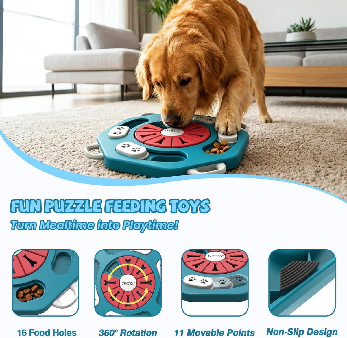 Dog Puzzle Enrichment Toy for Treat Training Games - photo 2