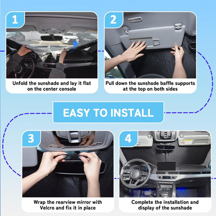 Custom Fit Windshield Sun Shade for Chevy Silverado 2019-2026, Blocks UV & Heat, Front Window Sunshade Accessories, Easy Fold & Store Keep Your Car Cooler