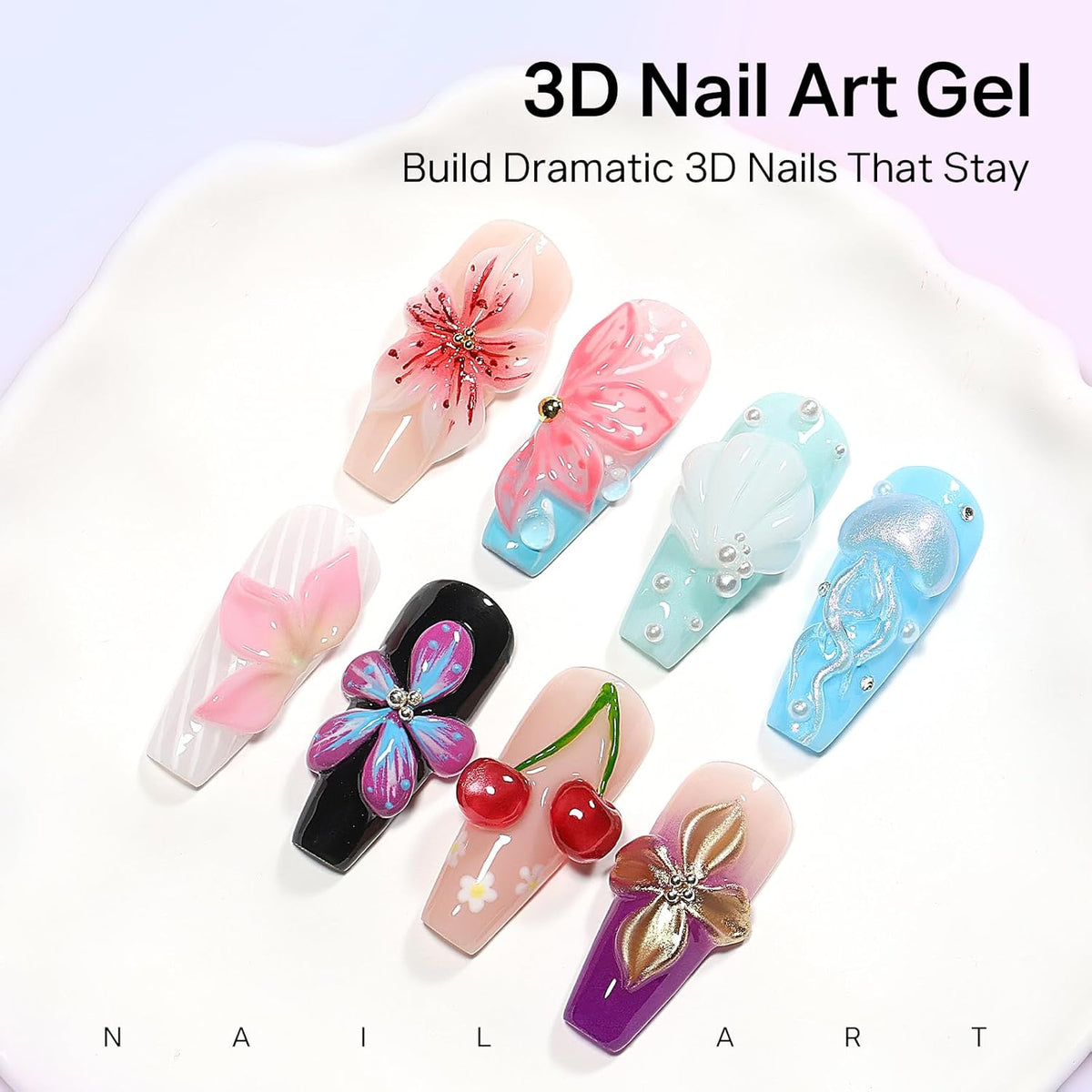 3PCS 3D Sculpting Gel Nail Art Builder Gel Set - photo 3