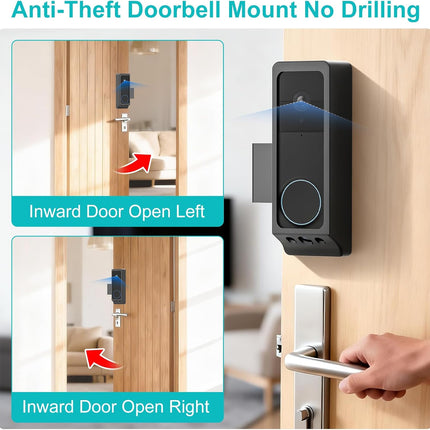 Anti-Theft Video Doorbell Mount for Wyze Duo Cam Doorbell Only, No-Drill Doorbell Camera Mount for Wyze DoorBell Camera, Apartment Door Camera Mount for Home Rentals Room