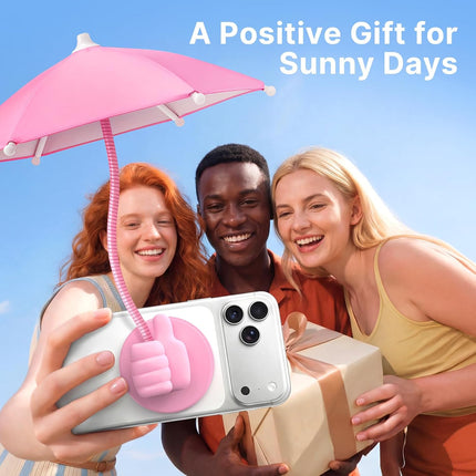 Phone Umbrella for Sun Shade Magnetic: Universal Thumbs Up Cell Phone Umbrella for iPhone Beach Outdoor Pool Travel Sunshade UV Protection Funny Gadgets for Women Teens Girls Boys Men Easter Gifts
