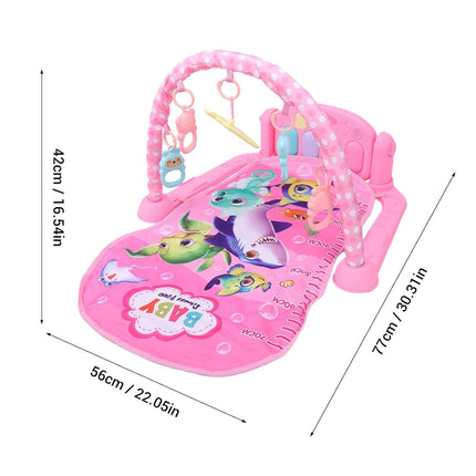 Fafeicy Baby Gym Play Mat, Music Activity Center with Detachable Piano and Toys for Motor Skills Development, Sensory Play and Early Learning