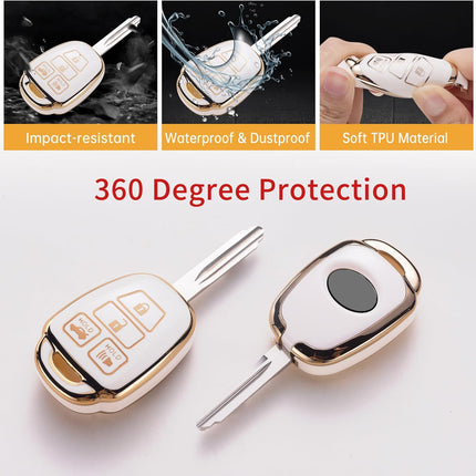 Gematay for Toyota Key Fob Cover Compatible with Corolla 2014 2015 2016 2017 2018 2019 Camry 2014-2017 Tacoma 2016-2018 Smart Key Protector