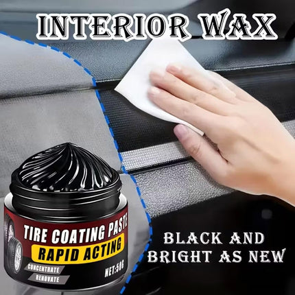 Premium Tire Coating & Trim Restorer, Tire Coating Paste, Long-Lasting Ceramic Coating & UV Protection, Bring Back the Original Deep Black Shine to Rubber and Plastic ﻿(3pcs)